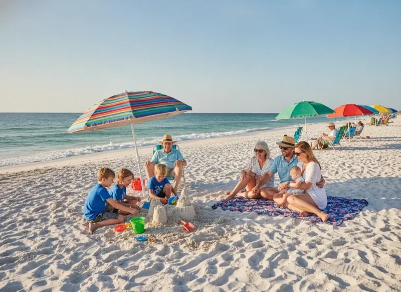 Family enjoying a relaxing day at Boynton Beach