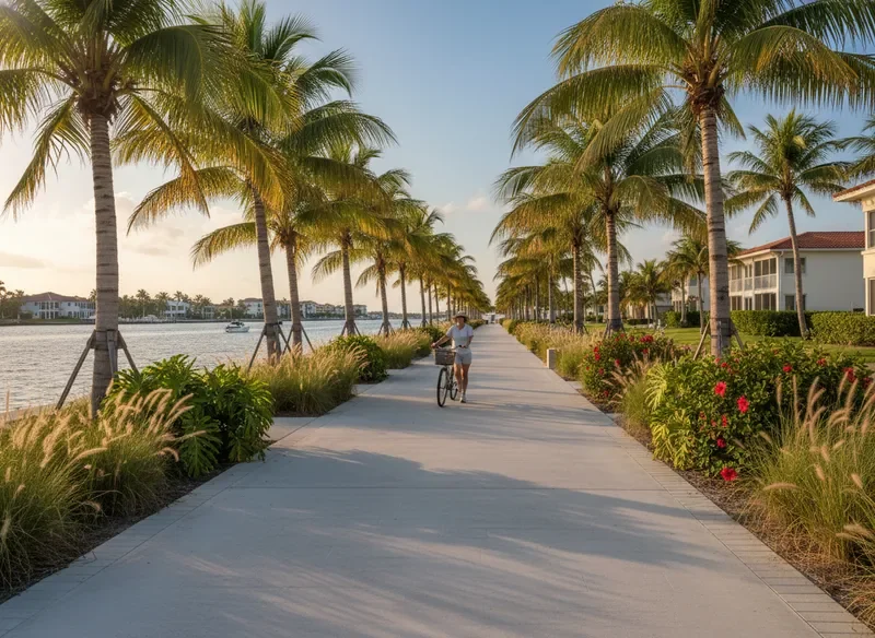 Scenic waterfront path along the Intracoastal Waterway